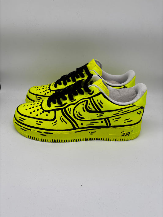 Nike Air Force 1 Custom "Neon Cartoon" – Edizione Limitata Dipinta a Mano