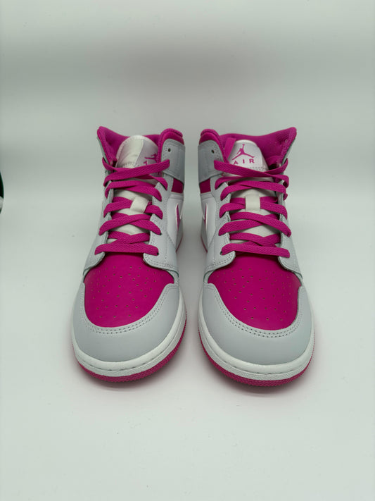 Air Jordan 1 Mid (GS) - Fire Pink & Iris Whisper