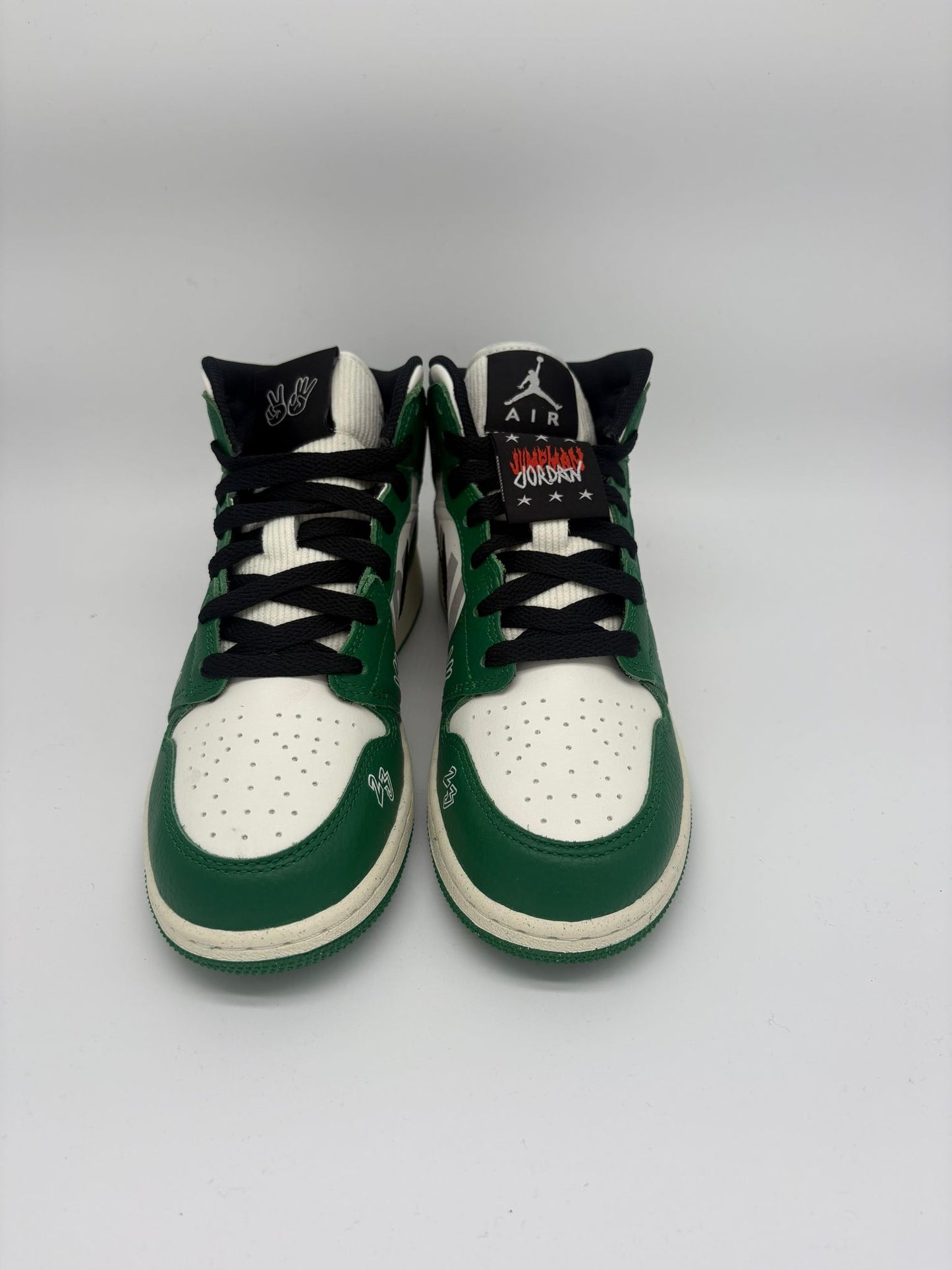 Air Jordan 1 Mid SE (GS) - Peace, Love, Swoosh