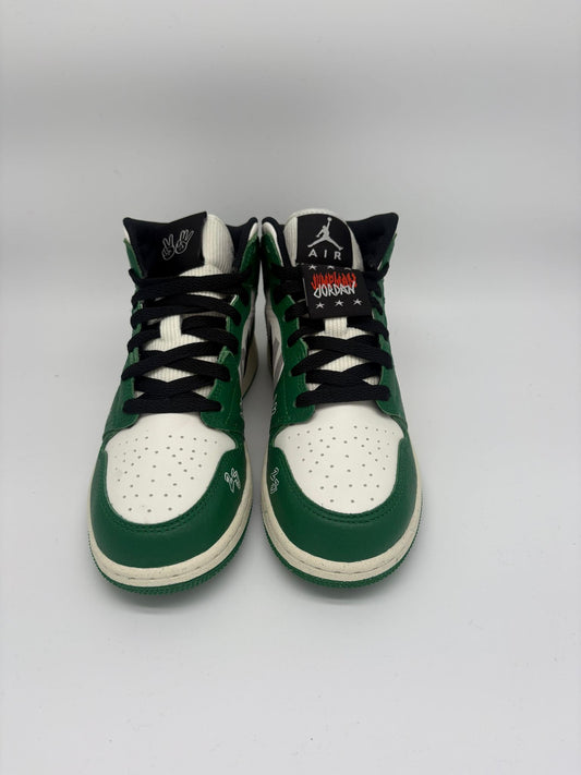 Air Jordan 1 Mid SE (GS) - Peace, Love, Swoosh